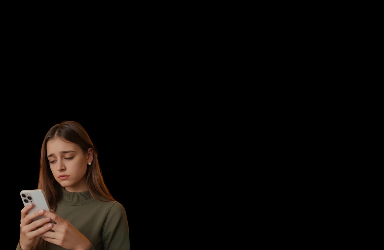 Phone user speech bubble describing difficulty keeping conversations going